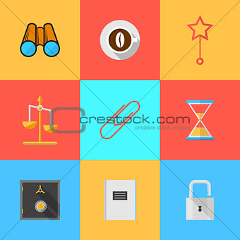 Flat icons for organization of outsourced