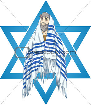 Star Of David Rabbi With Talit