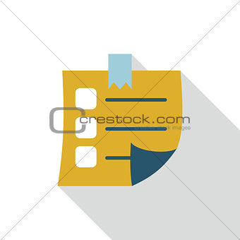 Sticky Note flat icon with long shadow
