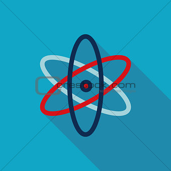 Molecule Flat style Icon with long shadows