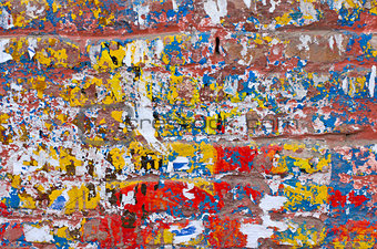 old colorful asian wall background and texture