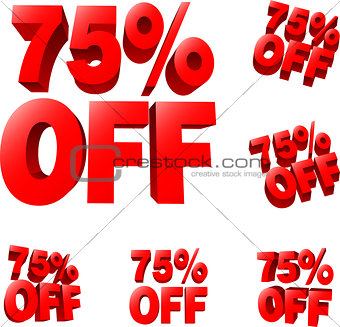 75% off Discount sale sign