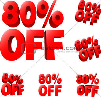80% off Discount sale sign