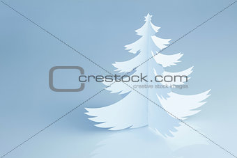 Beautiful white handmade Christmas tree - horizontal