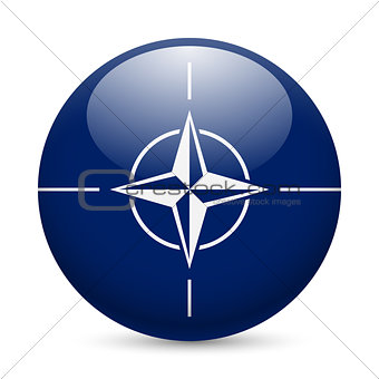 Round glossy icon of NATO
