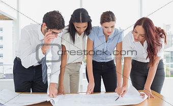 Business team reading work plans
