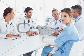 Doctors sitting together and talking