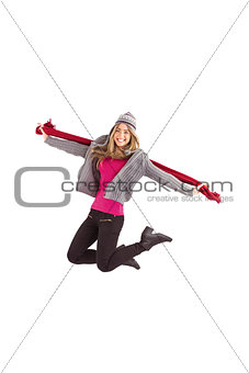 Pretty blonde posing in winter clothes