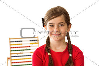 Cute little girl with an abacus