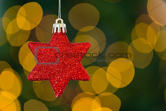 Red christmas star decoration hanging