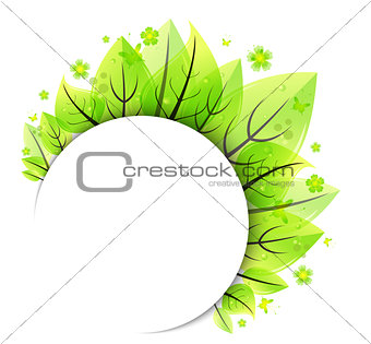 Abstract green leaves banner 