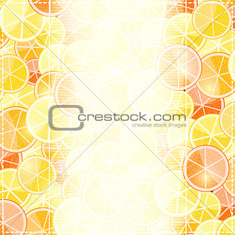 Yellow Light Fruit Invitation Card with Orange