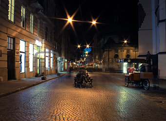 Lviv city night landscape