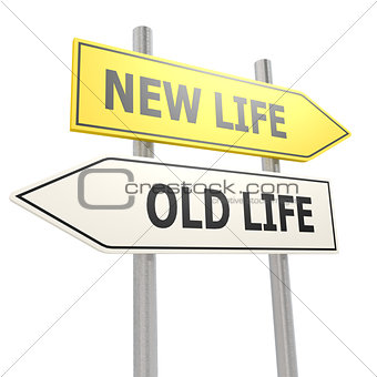 New old life road sign