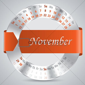2015 november calendar design