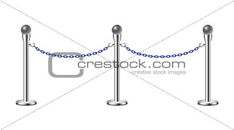 Stand chain barriers with blue chain