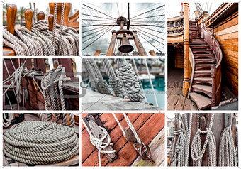 Collage of ship rigging