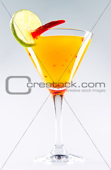  Suite cocktail over white background