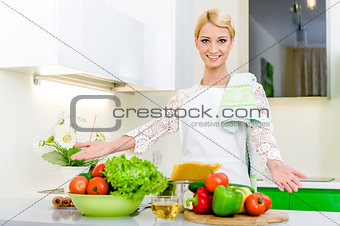Young woman in the kitchen.