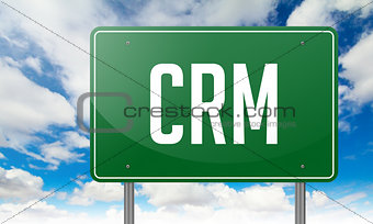 CRM on Green Highway Signpost.