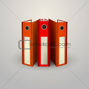 Vector illustration of red folders