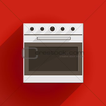 Flat vector illustration of oven