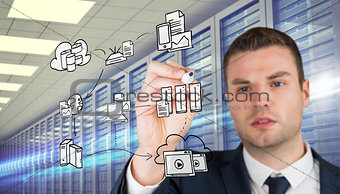 Composite image of young businessman