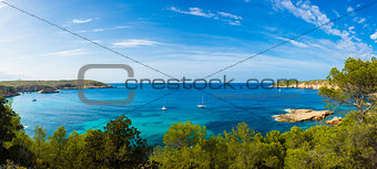 Mediterranean panorama in Ibiza, Balearic islands.