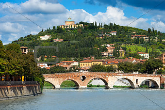 Ponte Pietra and Adige River - Verona Italy