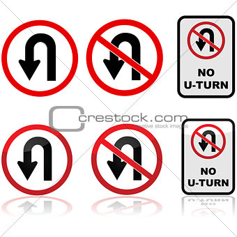 U-turn signs