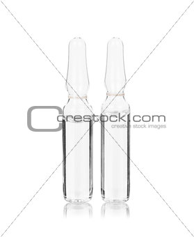 medical ampule isolated on the white background