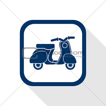 square blue icon retro no name scooter
