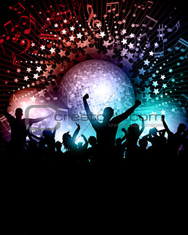 Party background with mirror ball