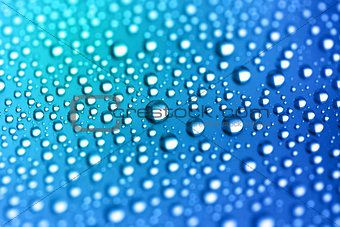 Pattern of Water Drops - blue abstract background