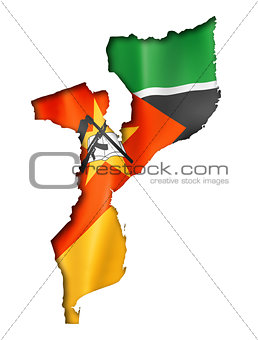 Mozambique flag map