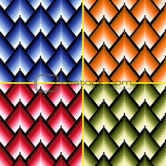 Four seamless patterns with different colors