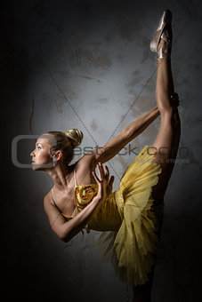 Lovely ballerina in yellow tutu