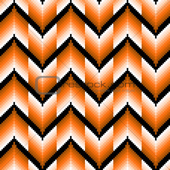 Seamless pattern with orange zigzag elements