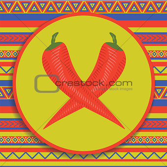 pepper on patterned background