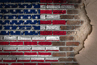 Dark brick wall with plaster - USA