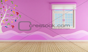 Pink playroom for girl 