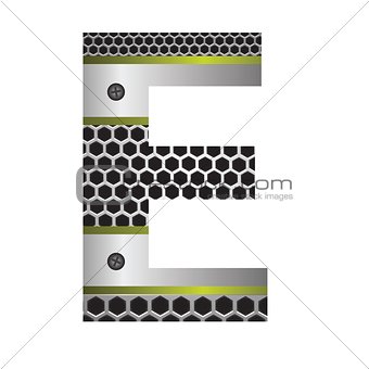 perforated metal letter E