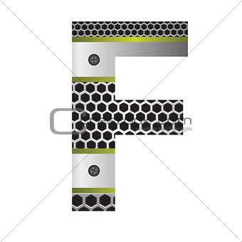 perforated metal letter F