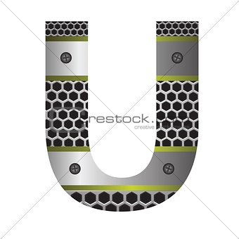 perforated metal letter U