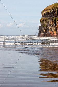 cliffs of Ballybunion with reflections