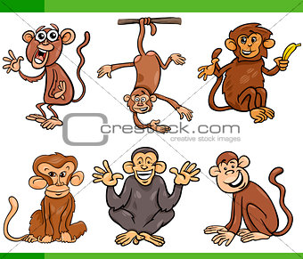 monkeys cartoon set illustration