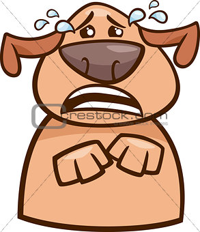 crying dog cartoon illustration