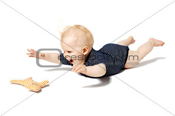 Baby Playing with Cat Toy