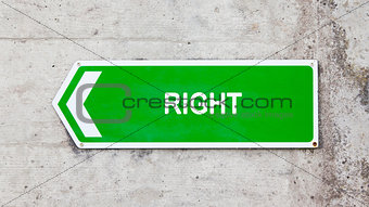 Green sign - Right