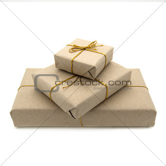 Parcels wrapped in brown paper
